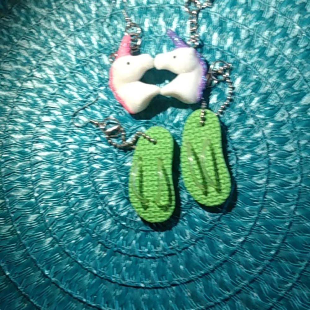 2 pair homemade earrings with love in the USA make me an offer